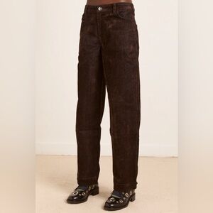 NWT Damson Madder Drew Flocked Denim Jeans - Chocolate Brown
